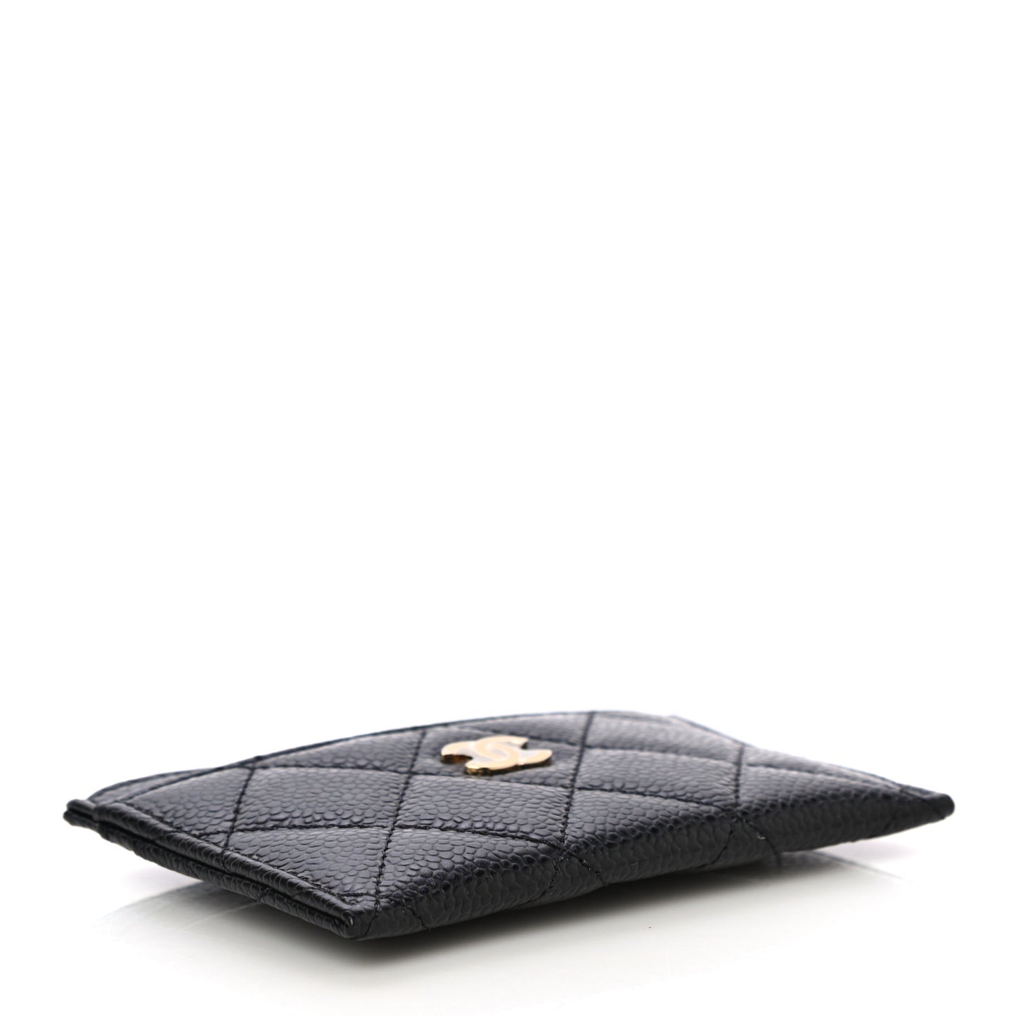 Caviar Quilted Card Holder Black
