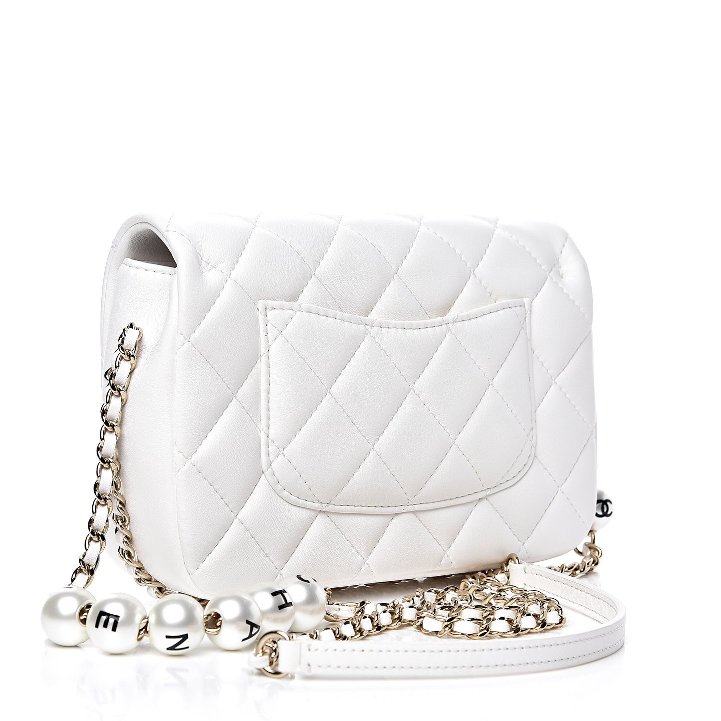 Lambskin Quilted Small My Precious Flap White