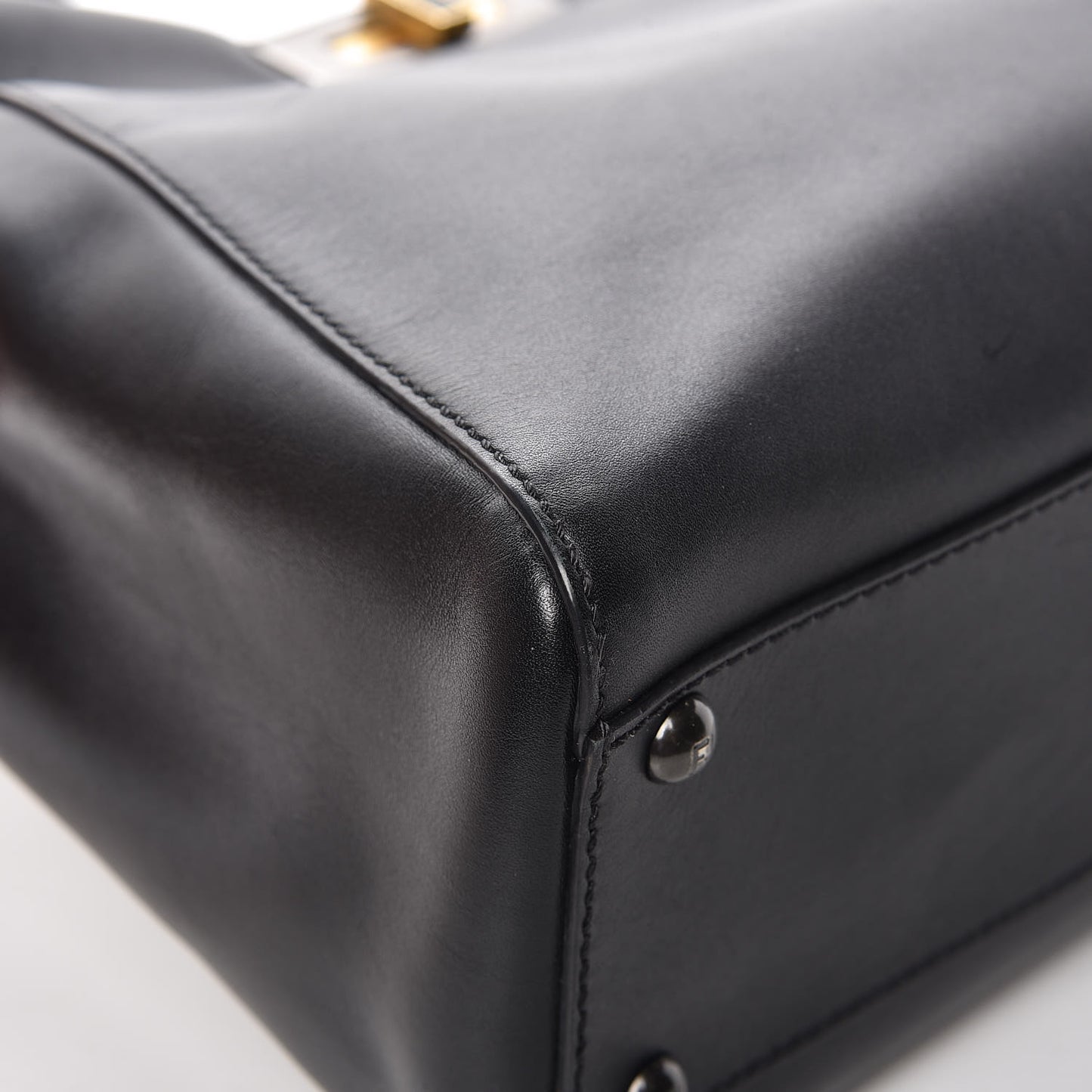 Vitello Suede Medium Peekaboo Iconic Satchel Black