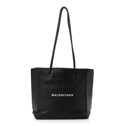 Balenciaga Calfskin Logo Small Shopping Black 1 of 12