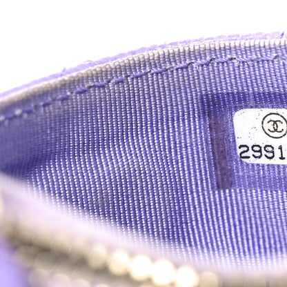 Chanel Caviar Quilted CC Zip Card Holder Purple 7 of 9