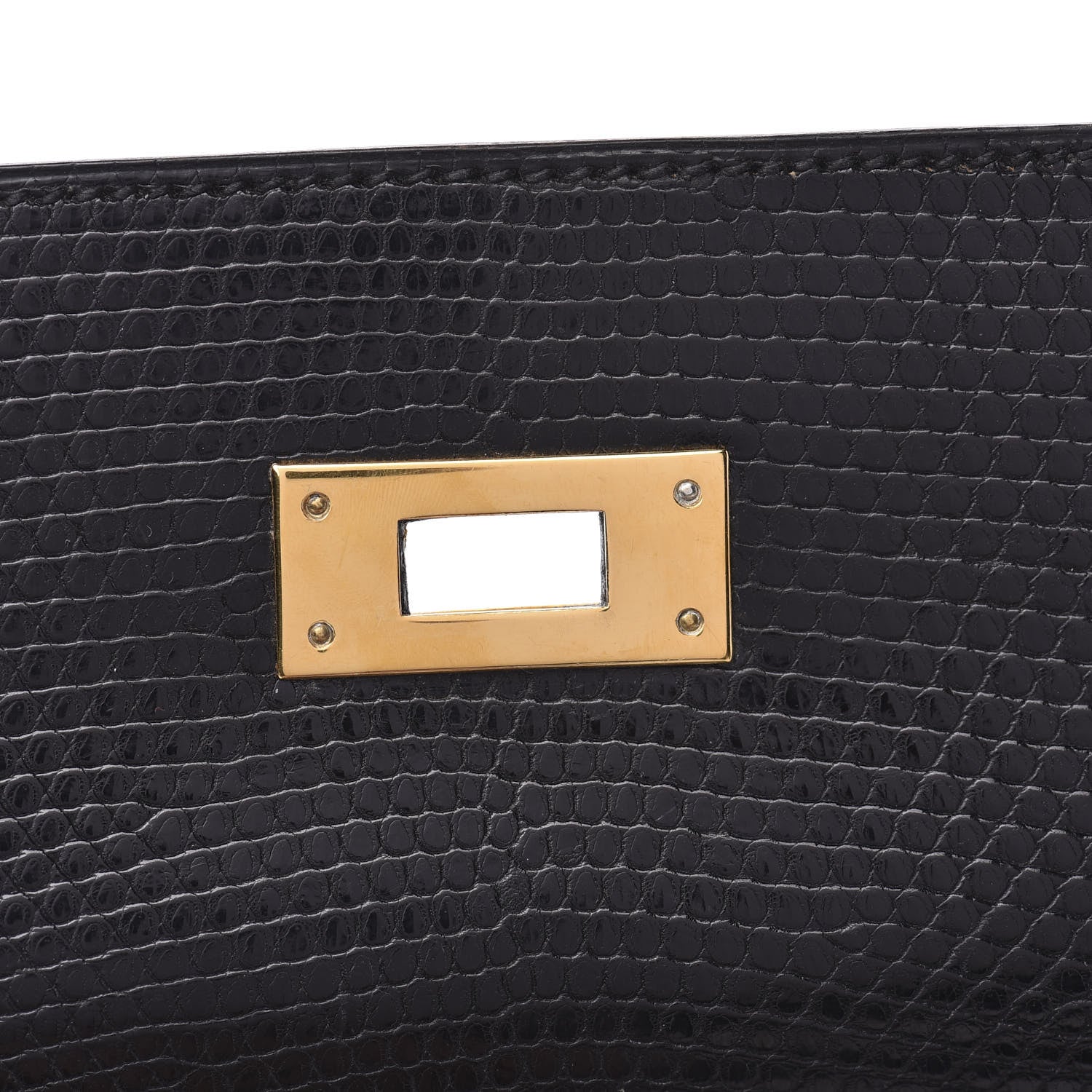 Hermes Lizard Kelly Sellier 32 Black 12 of 35