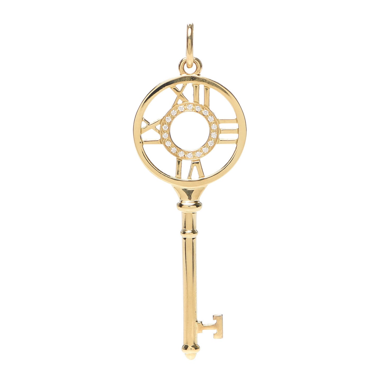 18K Yellow Gold Diamond Atlas Key Pendant