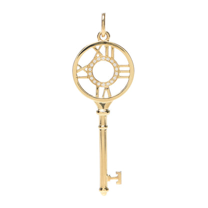 Tiffany 18K Yellow Gold Diamond Atlas Key Pendant 1 of 4