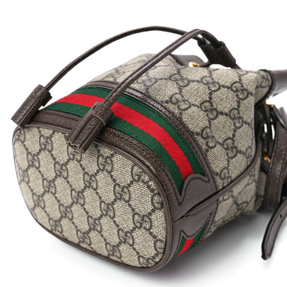 Gucci GG Supreme Monogram Web Mini Ophidia Bucket Bag Brown 11 of 11