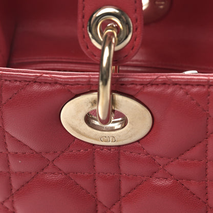 Christian Dior Lambskin Cannage Medium Lady Dior Red 12 of 12