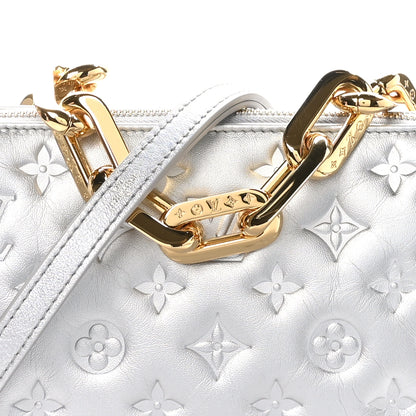 Louis Vuitton Lambskin Embossed Monogram Coussin BB Silver 8 of 10