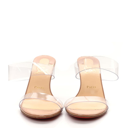 Christian Louboutin Patent PVC Just Nothing 85 Slide Sandals 40 Nude 3 of 8