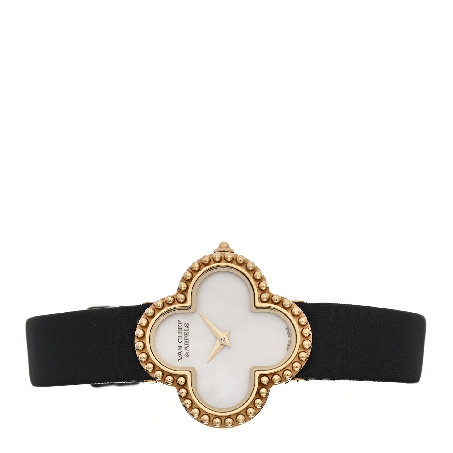 18K Yellow Gold Satin Mother of Pearl 26mm Alhambra Quartz Watch