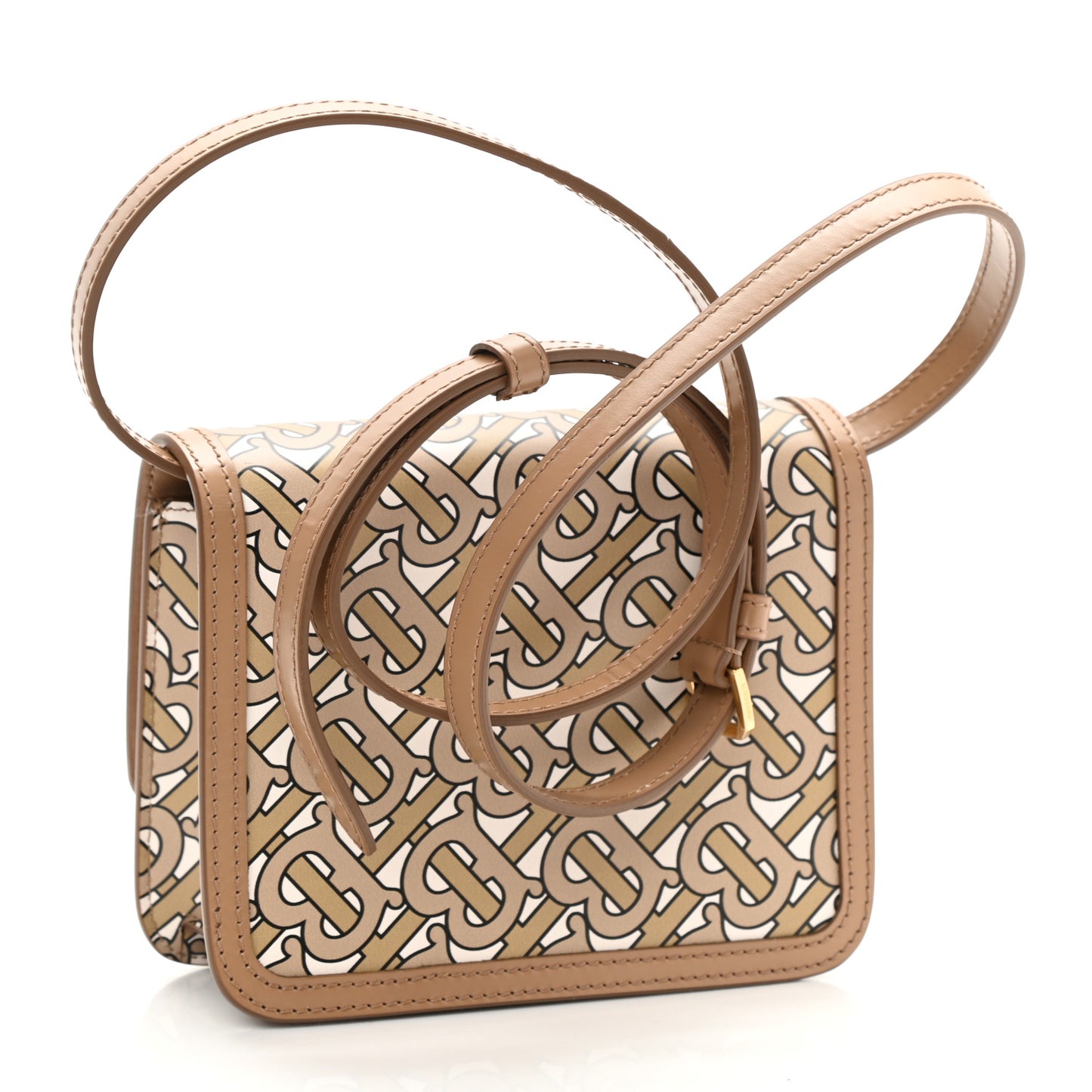 Calfskin Monogram Mini TB Bag Beige