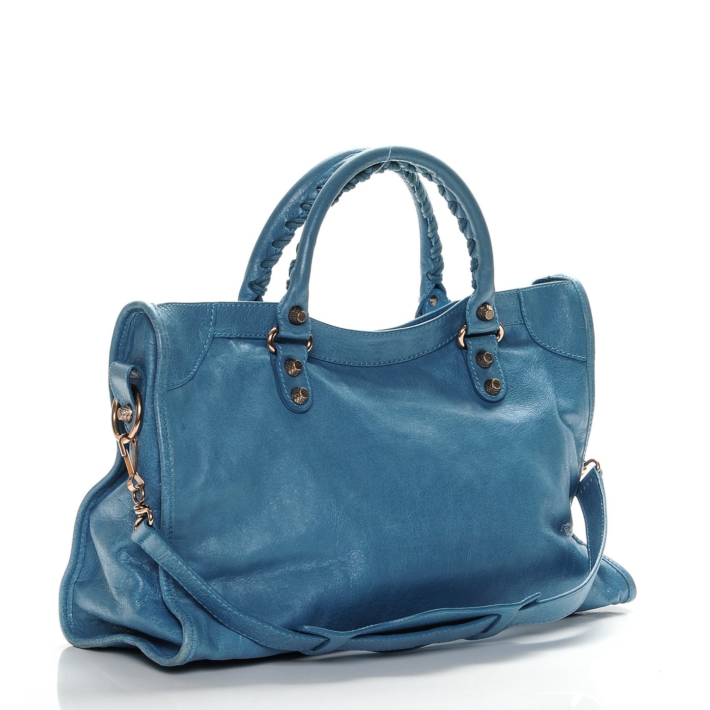Agneau Giant 12 Rose Gold Hardware City Bleu Indigo