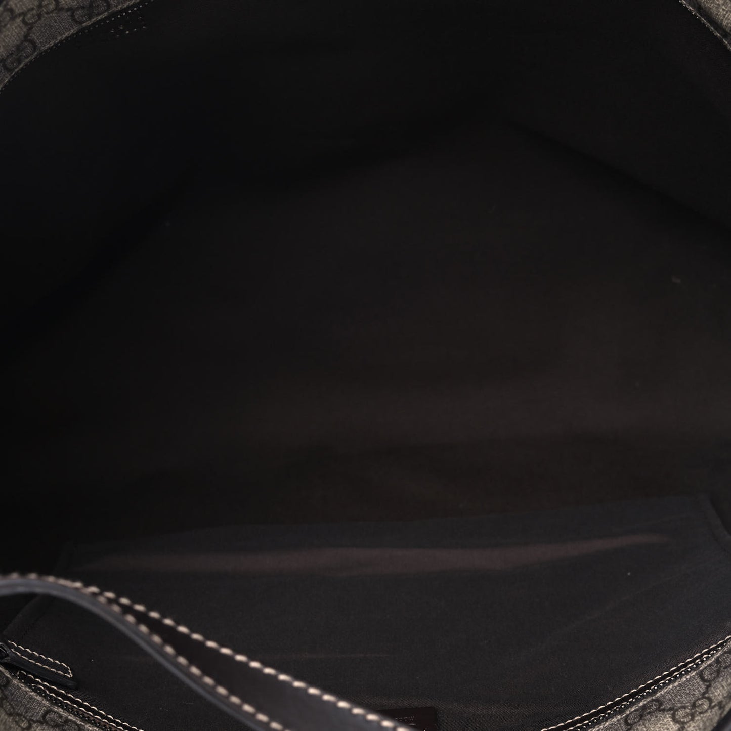 GG Supreme Monogram Large Zippered Shopping Tote Brown
