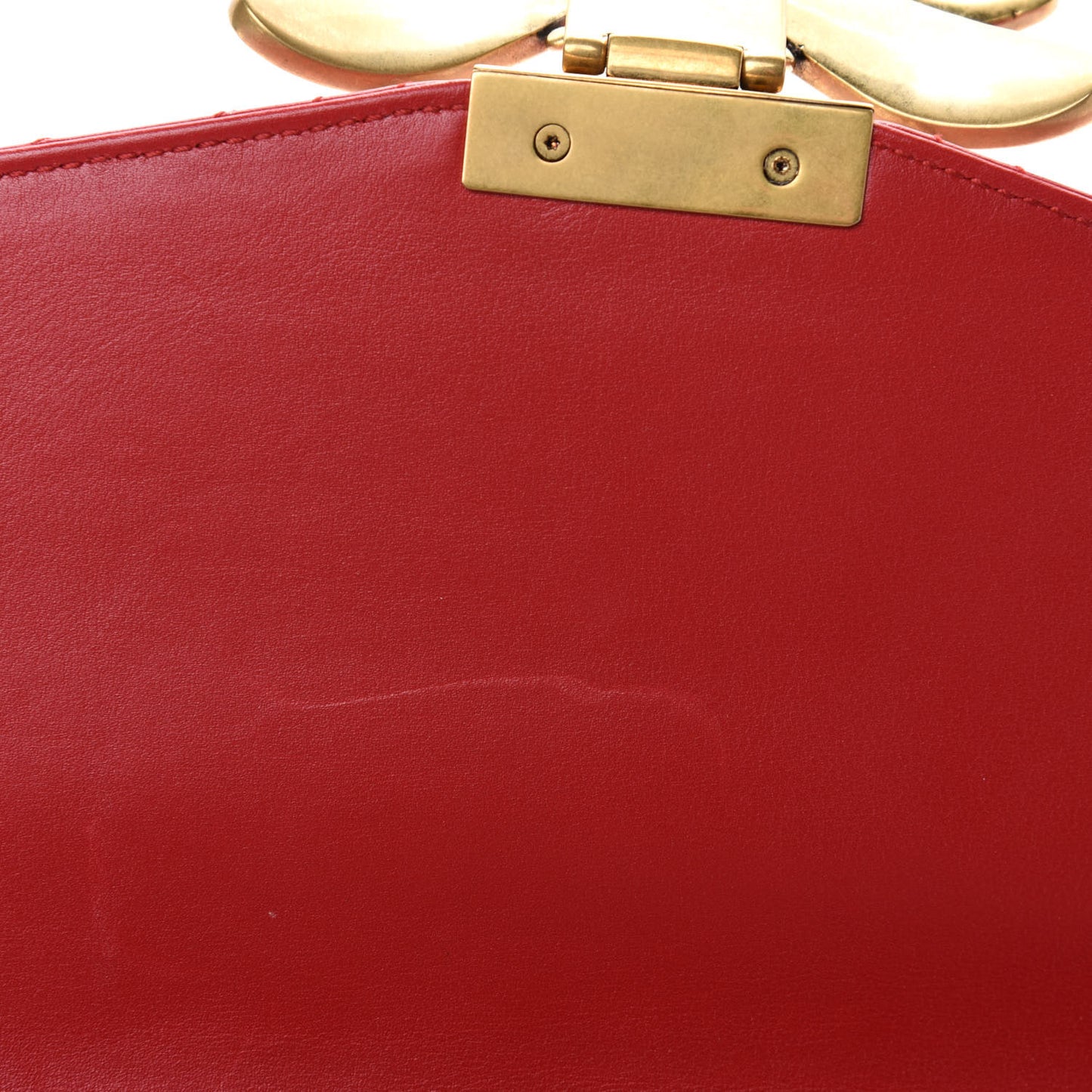 Calfskin Trapuntata Queen Margaret Clutch Hibiscus Red