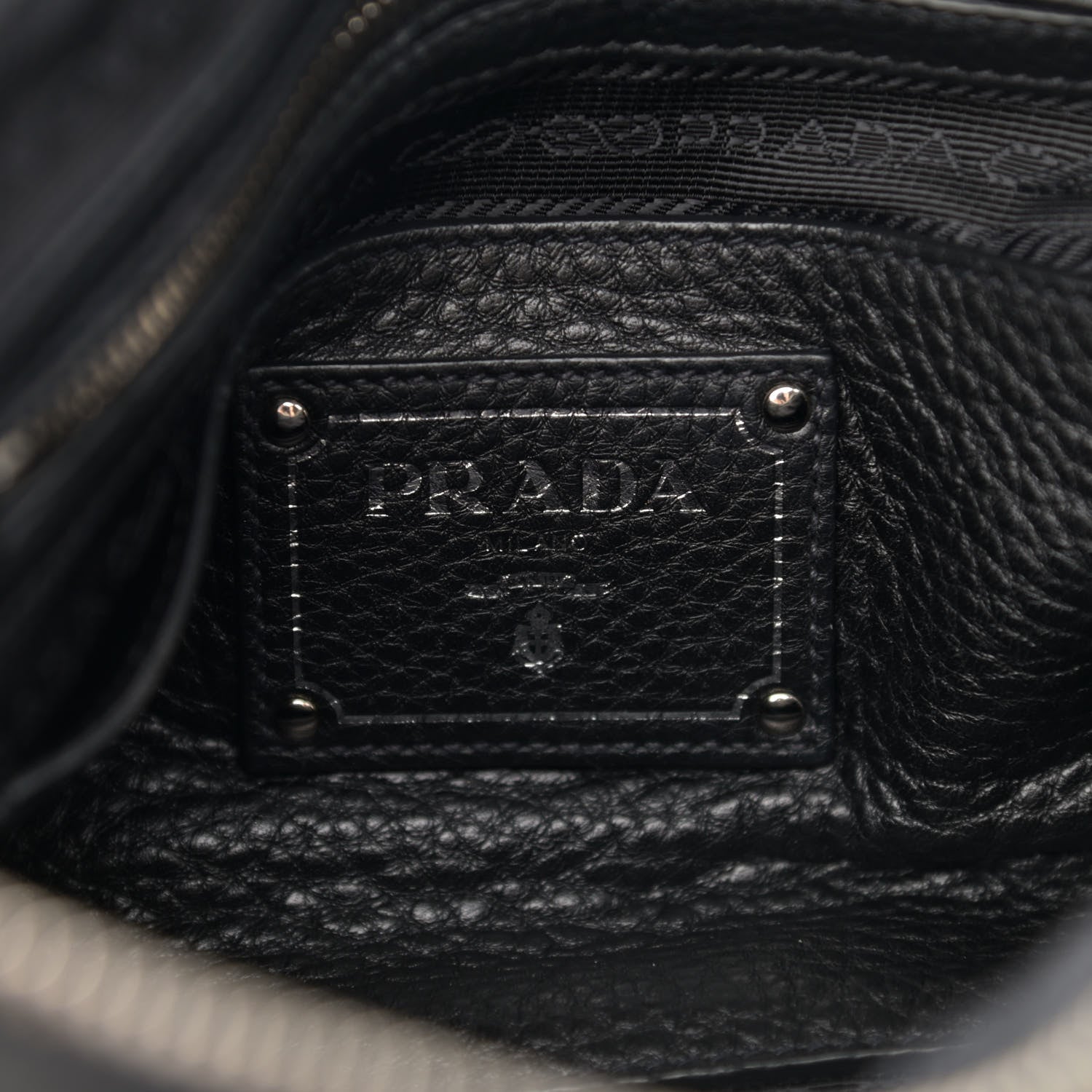 Prada Vitello Daino Shopping Satchel Black 6 of 12