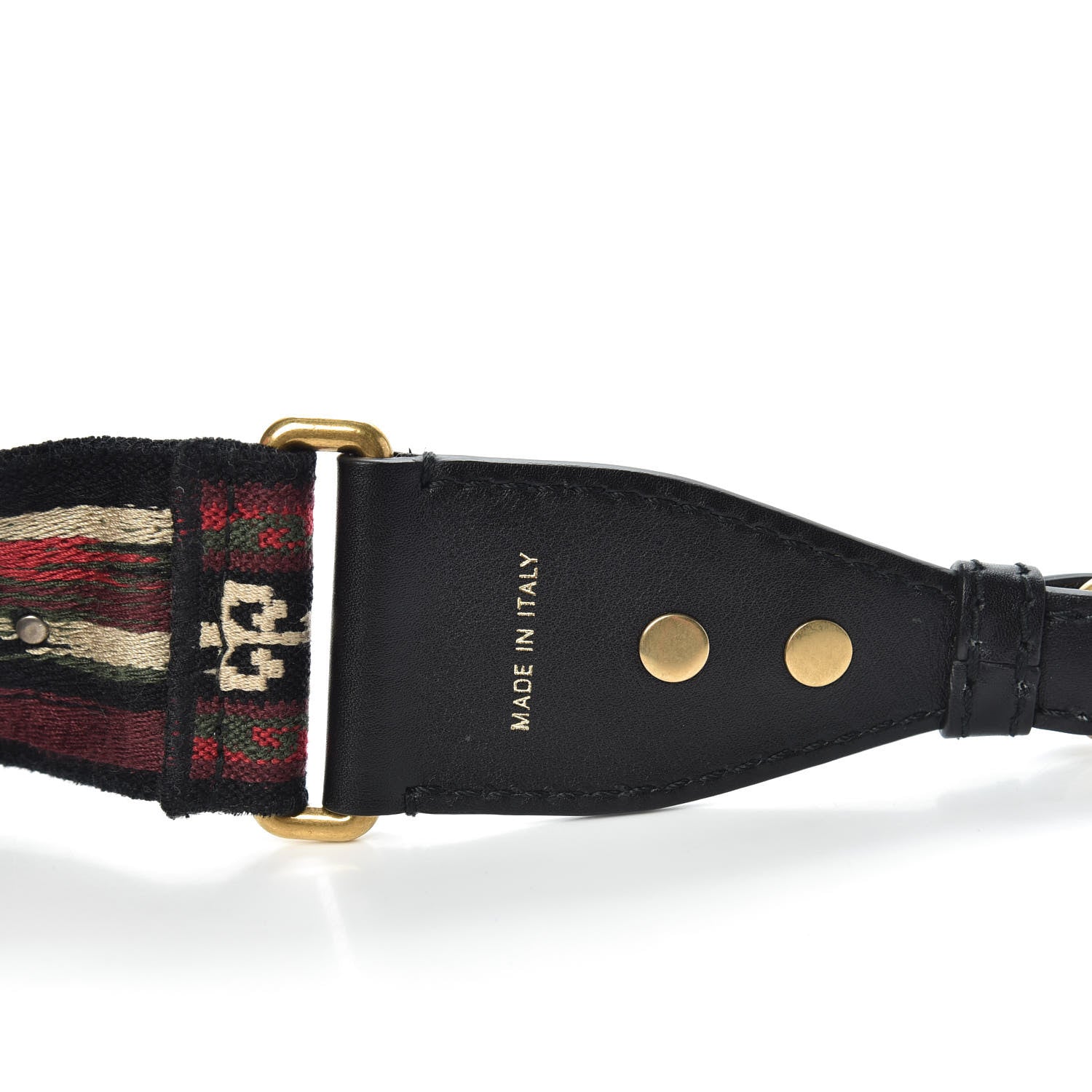 Christian Dior Canvas Embroidered Studded Bohemian Shoulder Strap Red 3 of 5