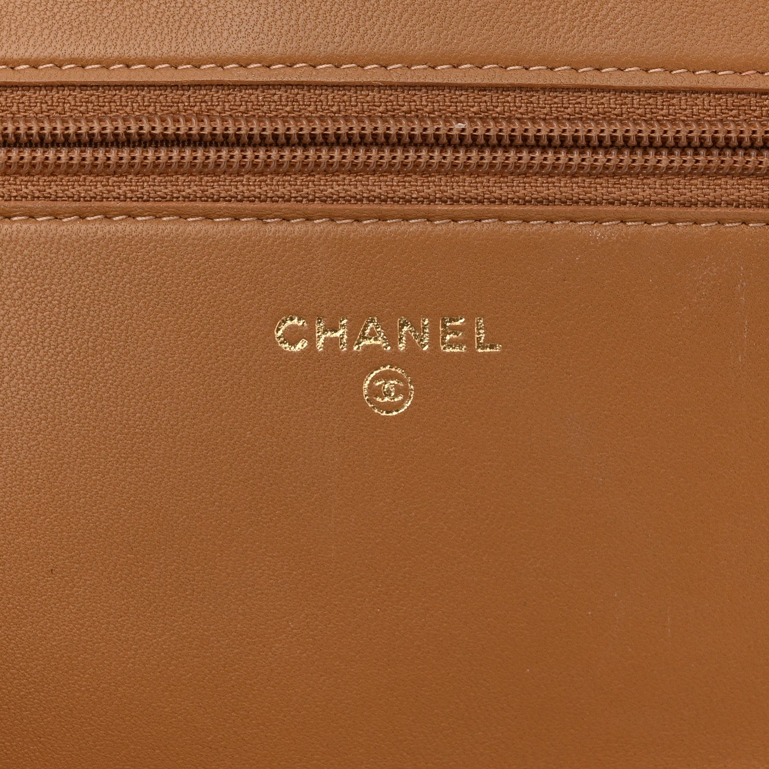 Chanel Lambskin Chevron Quilted Boy Wallet On Chain WOC Brown 6 of 12