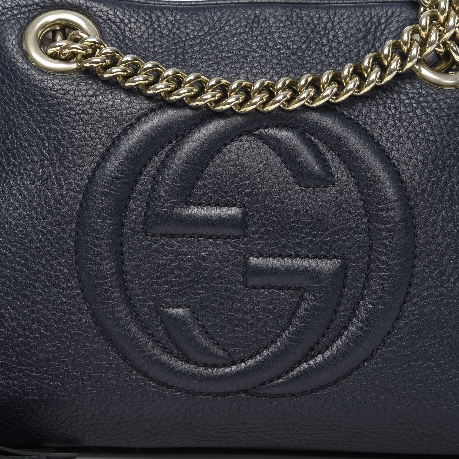 Gucci Pebbled Calfskin Small Soho Bowler Blue 12 of 12
