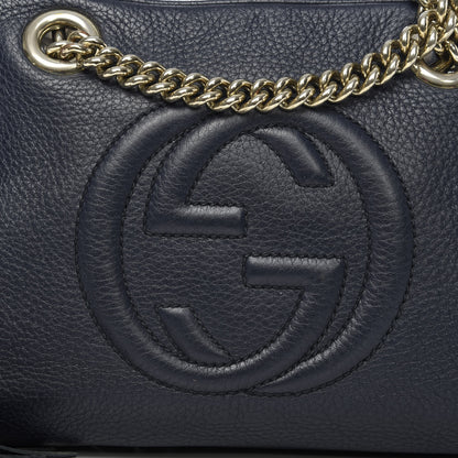 Gucci Pebbled Calfskin Small Soho Bowler Blue 12 of 12