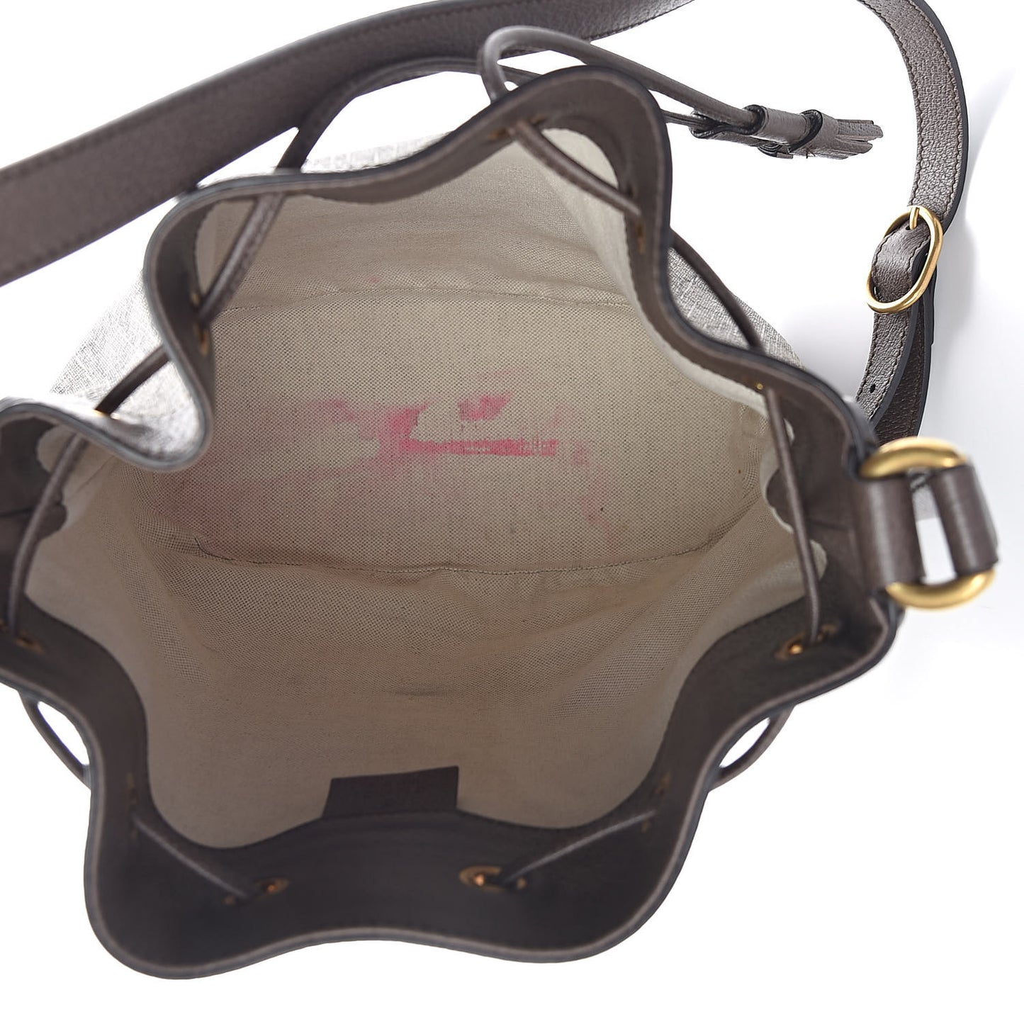 GG Supreme Monogram Web Ophidia Bucket Bag Brown
