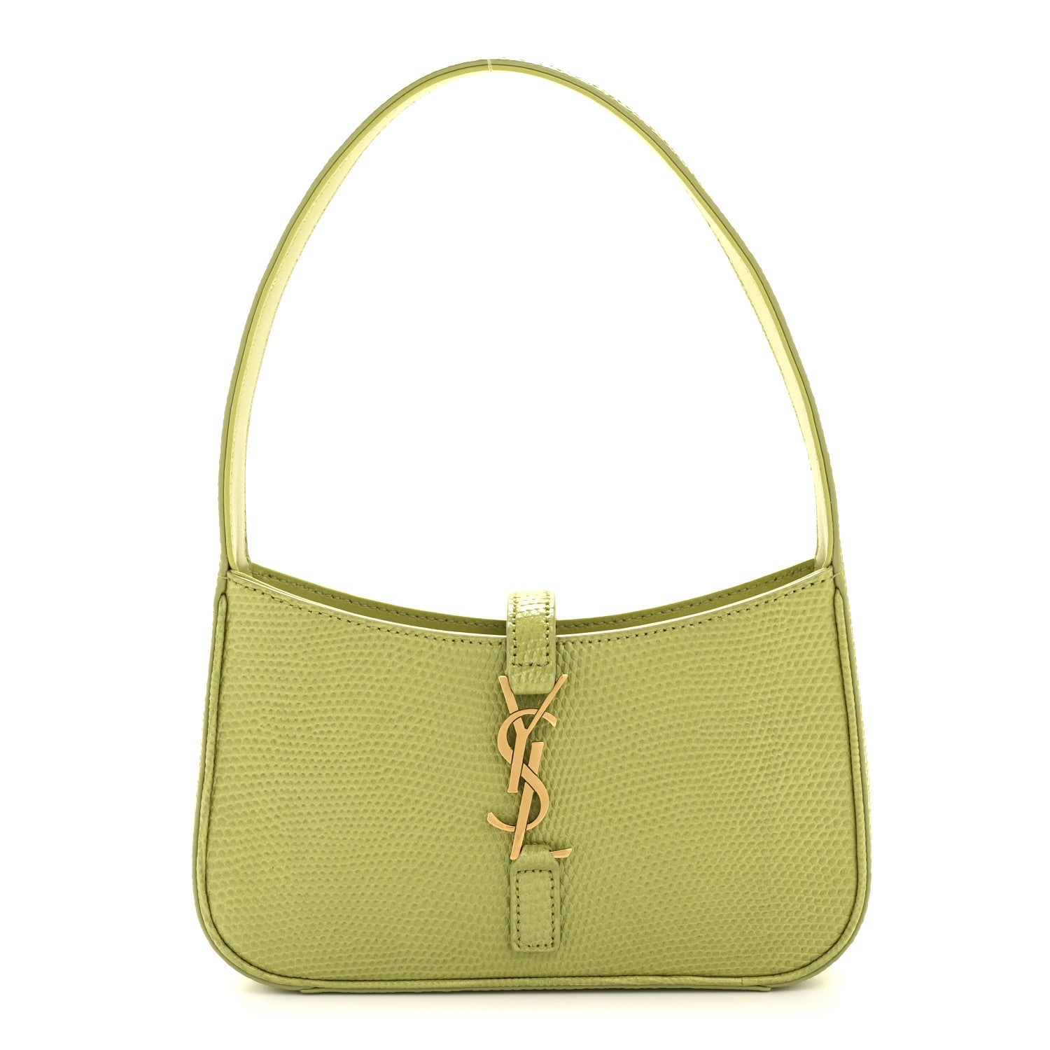 Saint Laurent Calfskin Lizard Embossed Le 5 A 7 Mini Hobo Dull Lime 1 of 11
