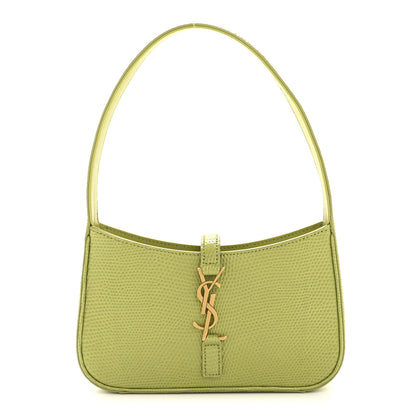 Saint Laurent Calfskin Lizard Embossed Le 5 A 7 Mini Hobo Dull Lime 1 of 11