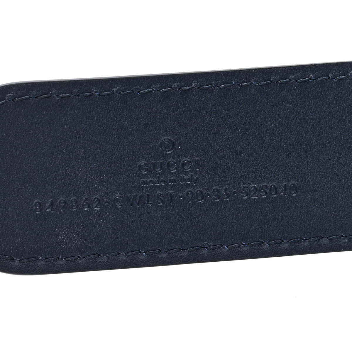 Gucci Calfskin Web Interlocking G Belt 90 36 Navy 3 of 4
