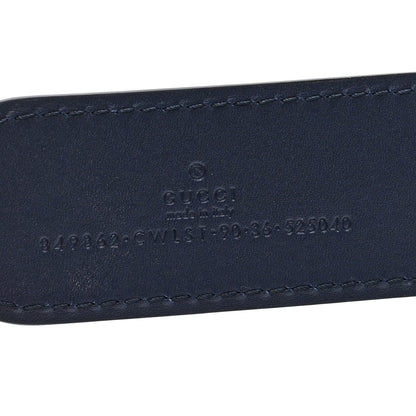 Gucci Calfskin Web Interlocking G Belt 90 36 Navy 3 of 4