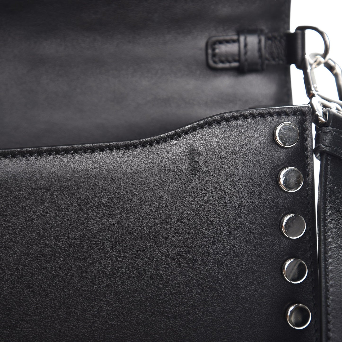 City Calfskin Orchid Print Studded Elektra Shoulder Bag Fuoco Black