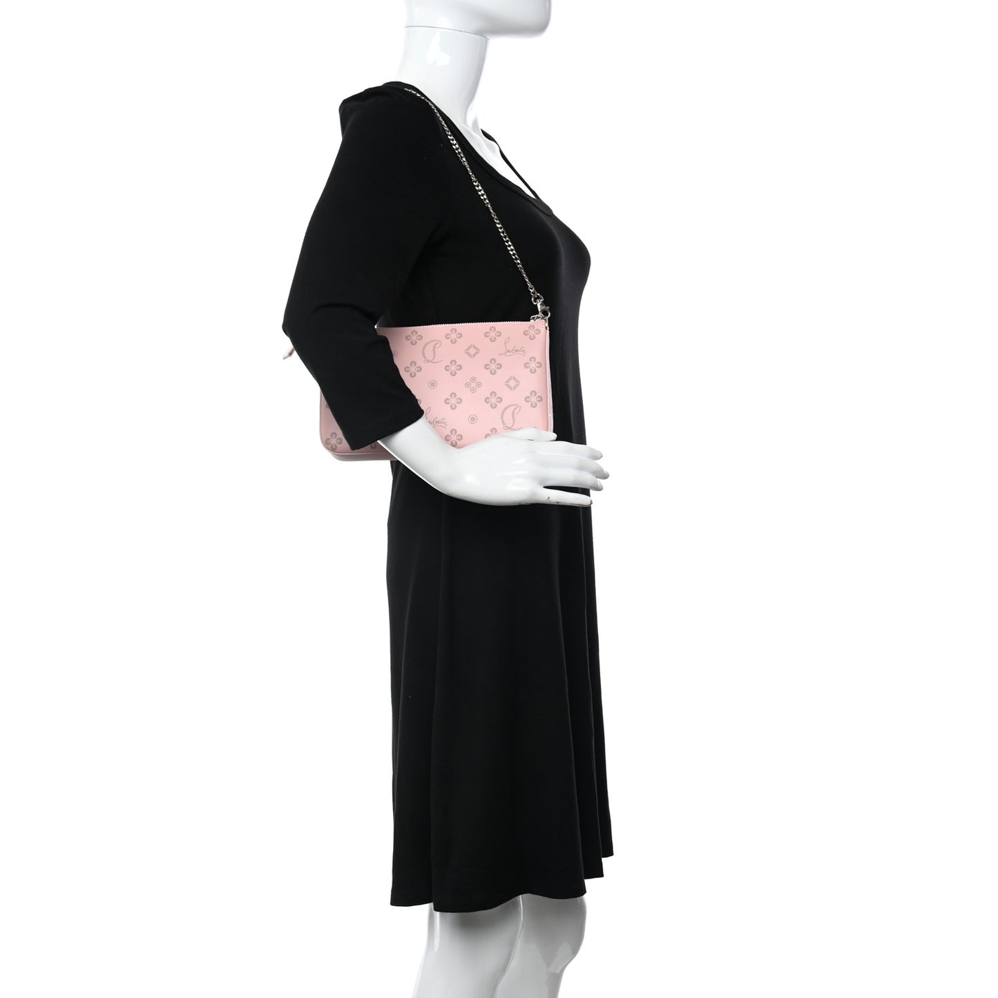 Calfskin Loubila Loubinthesky Chain Clutch Rosy