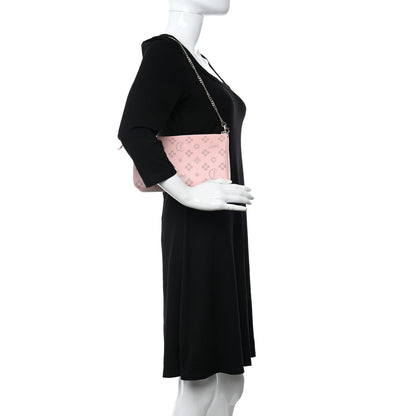 Christian Louboutin Calfskin Loubila Loubinthesky Chain Clutch Rosy 2 of 7