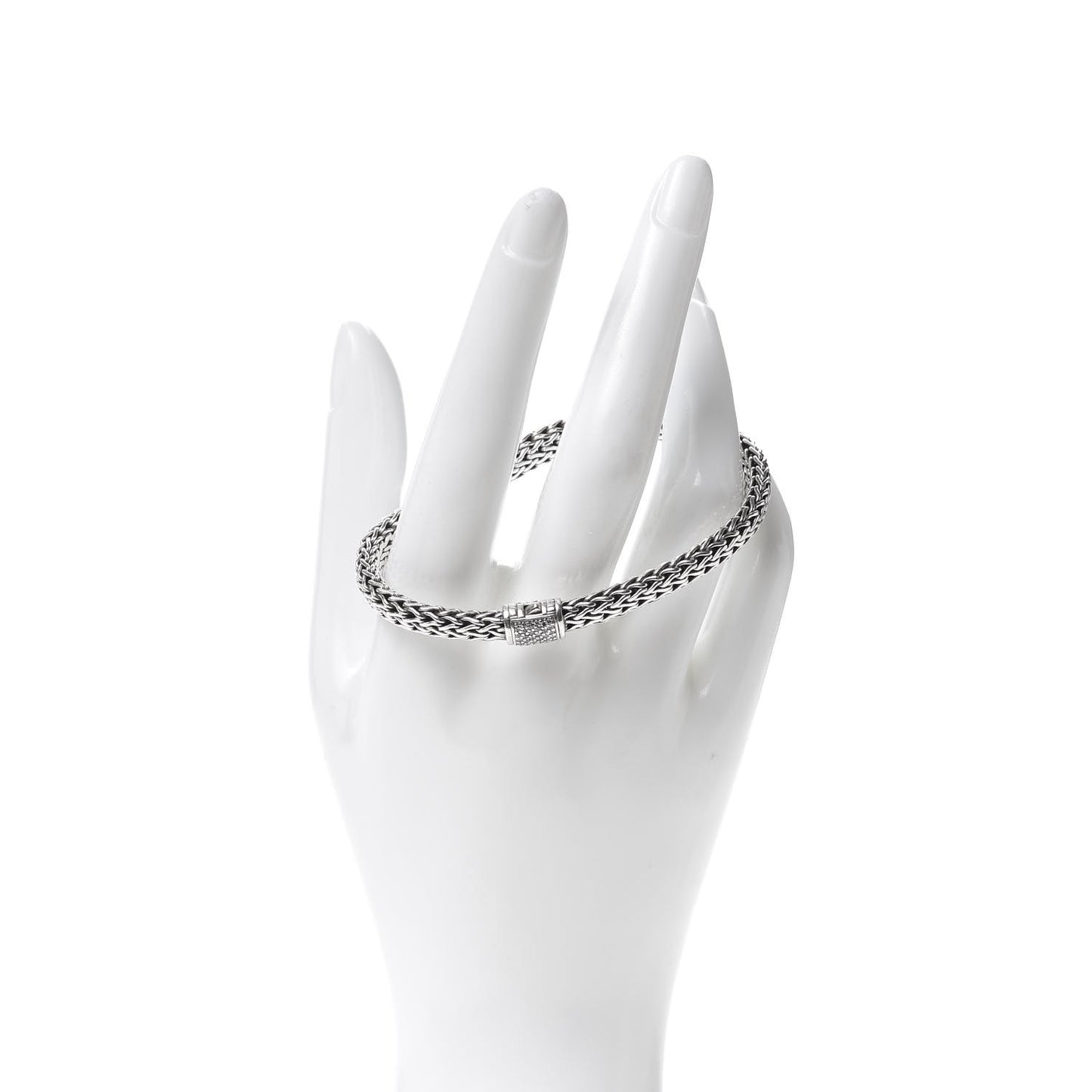 Sterling Silver Diamond 6mm Classic Chain Bracelet