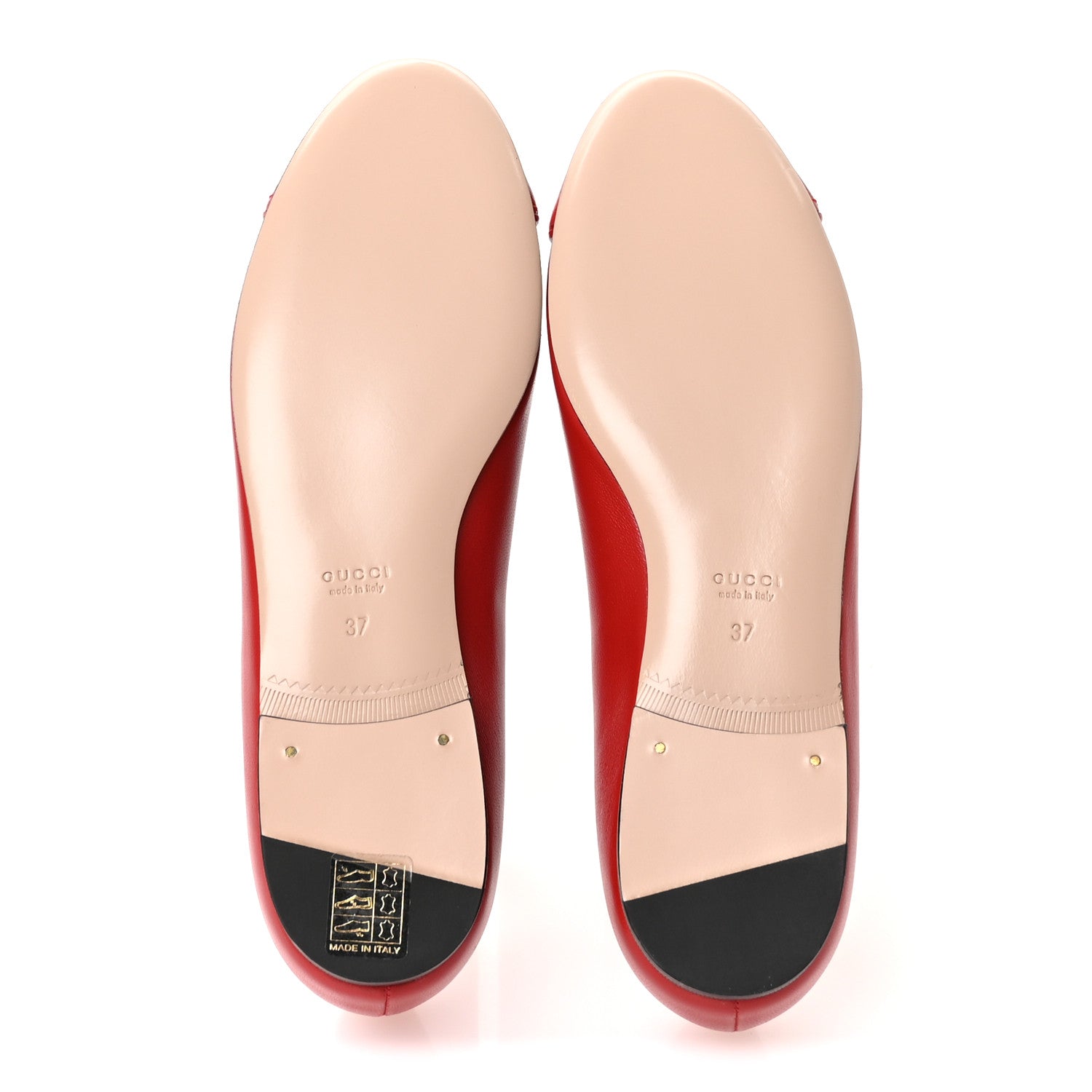 Gucci Nappa Charlotte Double G Ballet Flats 37 Maple Red 6 of 9