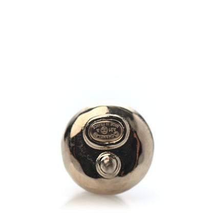 Chanel Pearl Crystal Logo Earrings Gold Pearly White 4 of 4