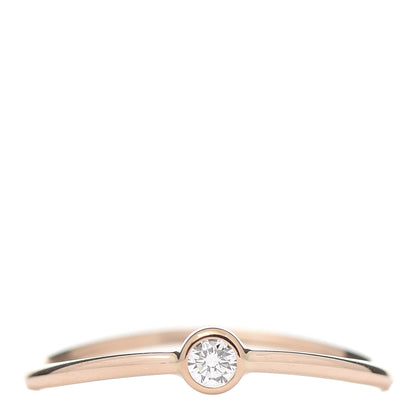 Tiffany 18K Rose Gold Diamond Elsa Peretti Wave Single Row Band Ring 51 5.75 1 of 5