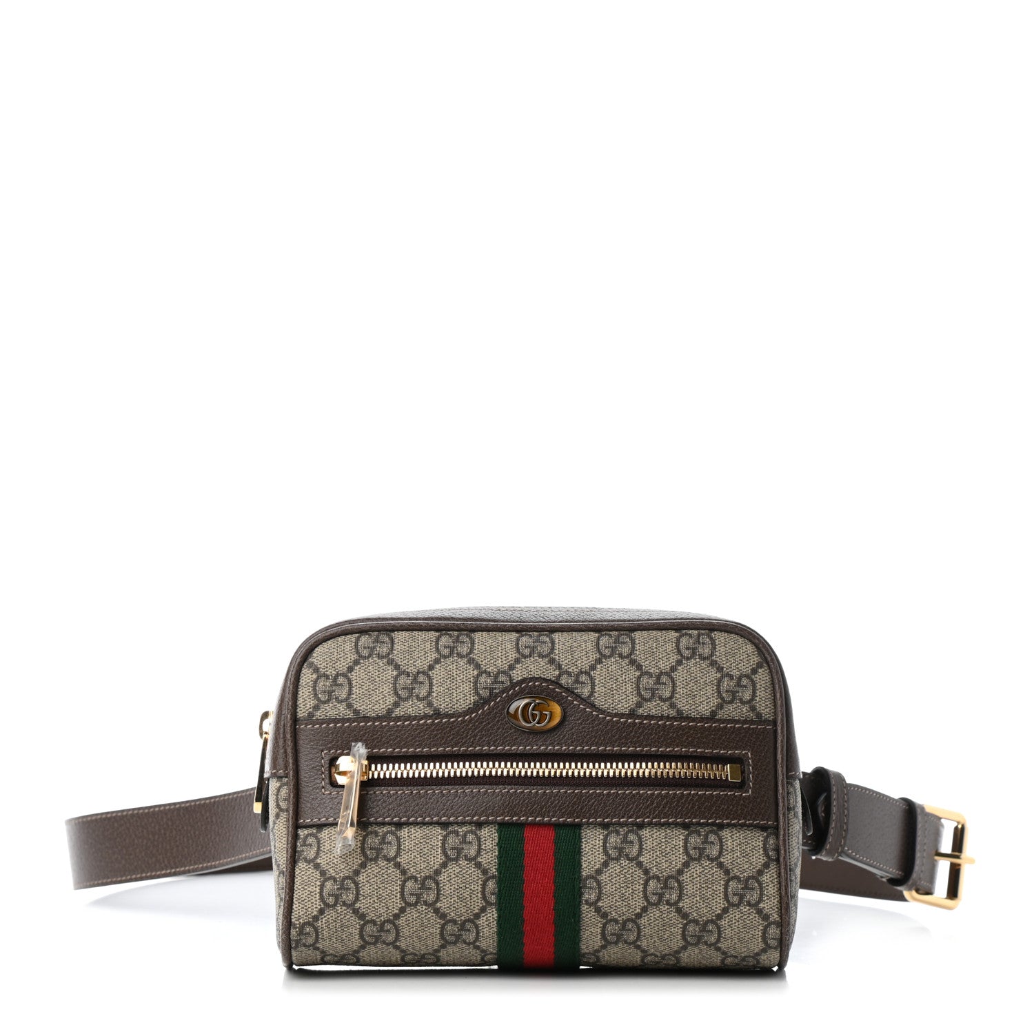 Gucci GG Supreme Monogram Web Small Ophidia Belt Bag 85 34 Dark Brown 1 of 6
