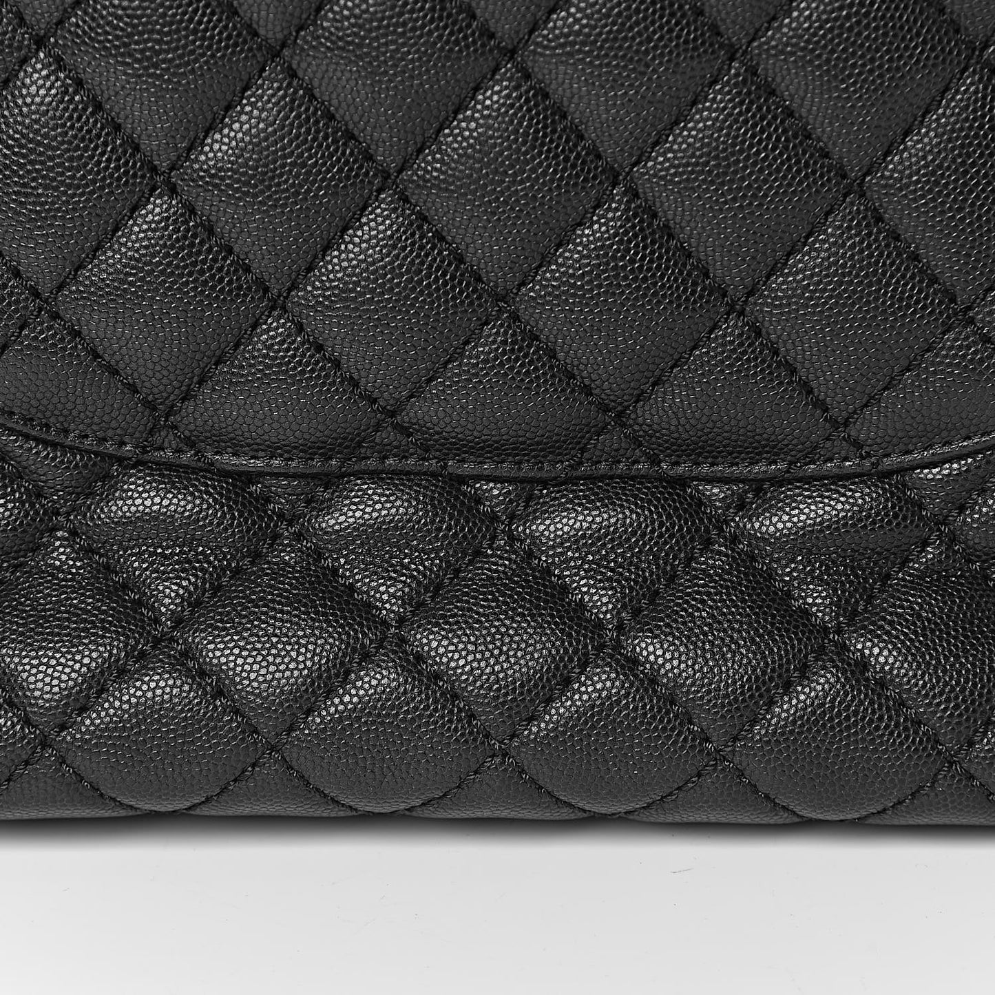 Caviar Quilted Large Coco Handle Flap Black