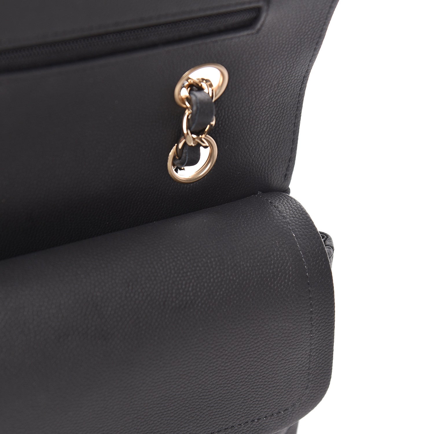 Chanel Caviar Chevron Quilted Medium Double Flap Black 14 of 18