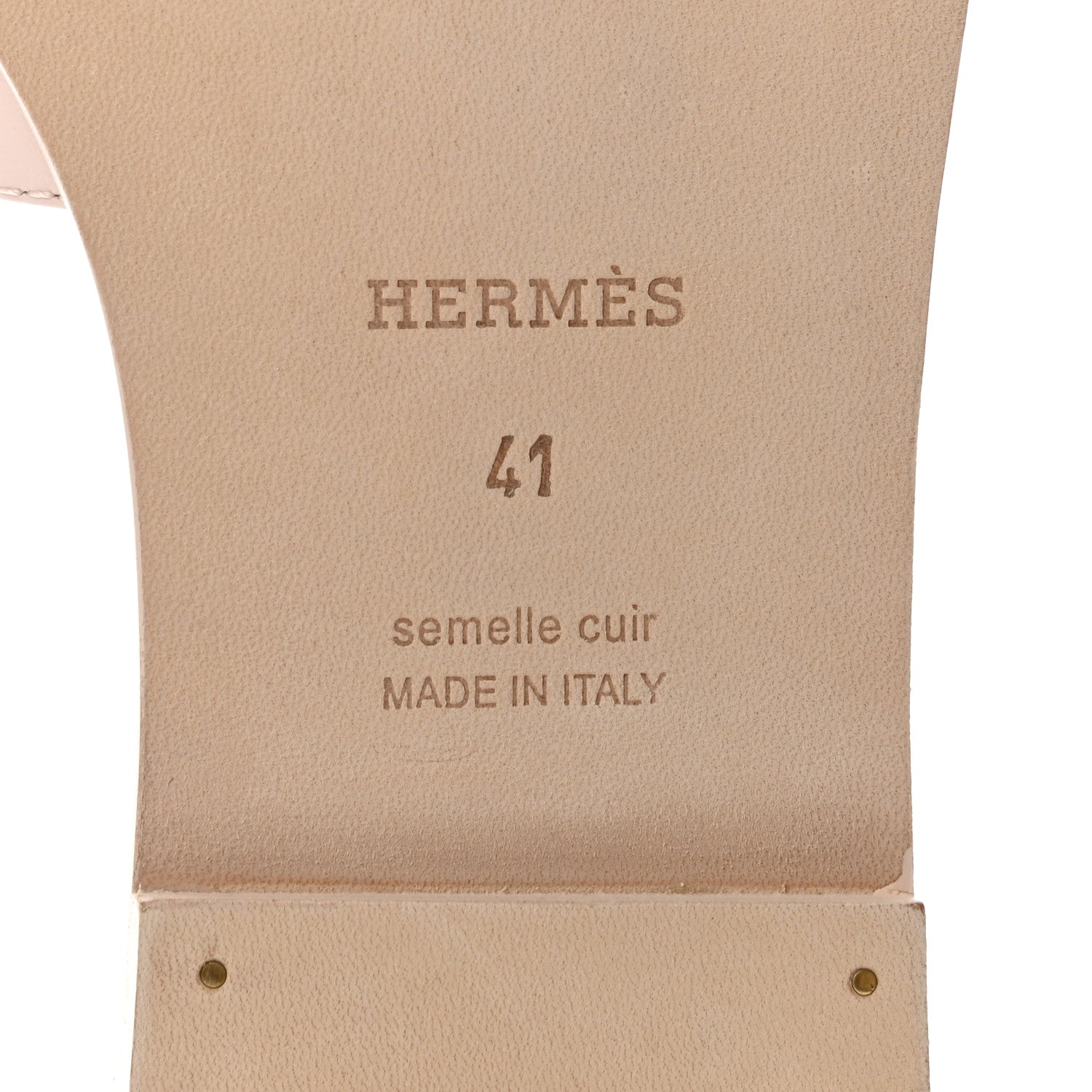 Hermes Box Calfskin Oran Sandals 41 Rose Pale 6 of 9