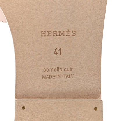 Hermes Box Calfskin Oran Sandals 41 Rose Pale 6 of 9