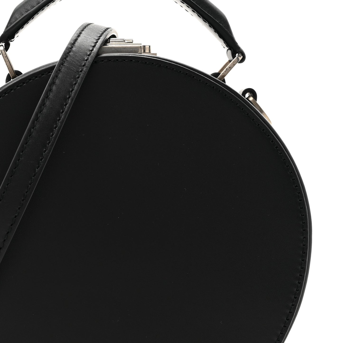 Calfskin Small Mica Hat Box Black