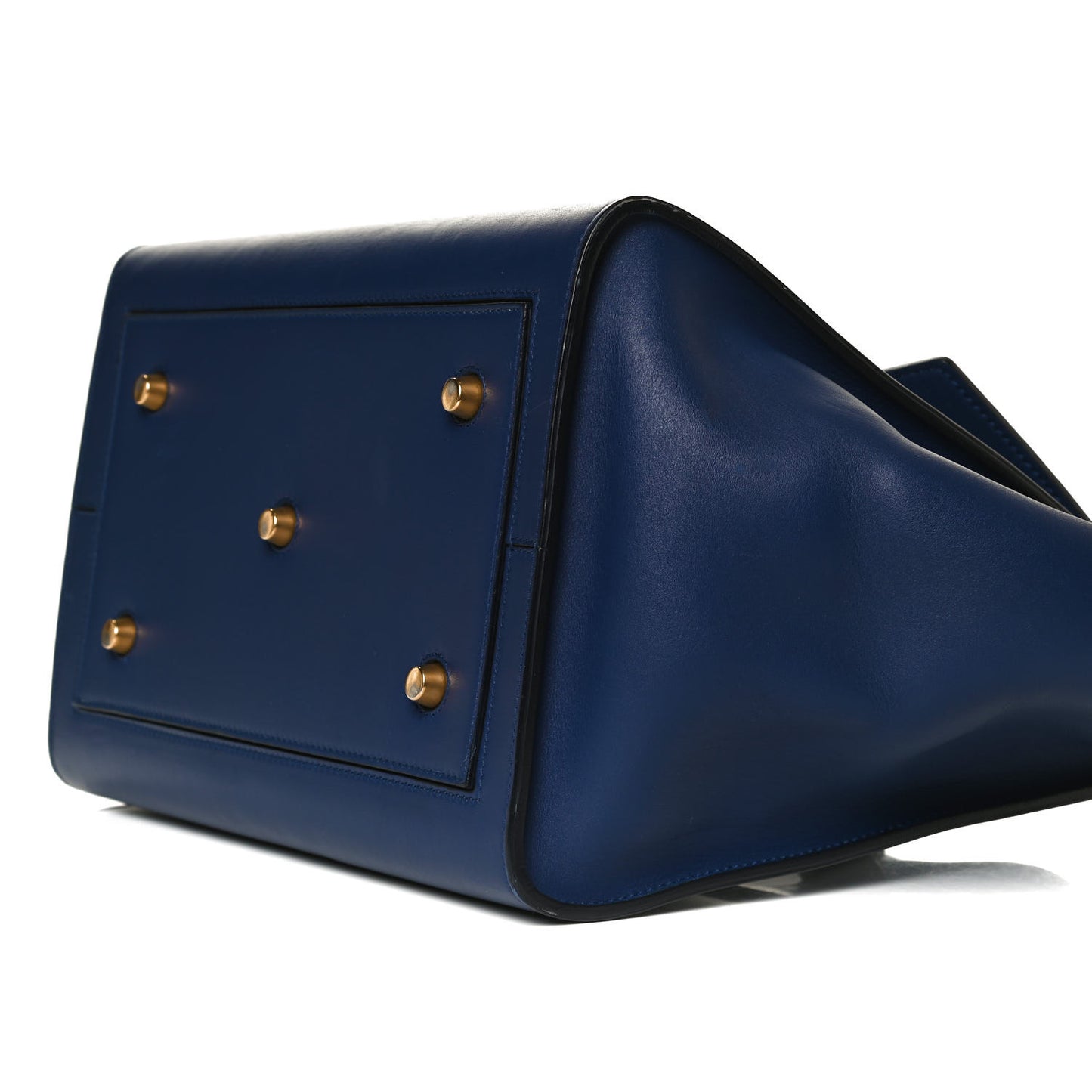 Smooth Calfskin Small Tie Knot Tote Dark Indigo