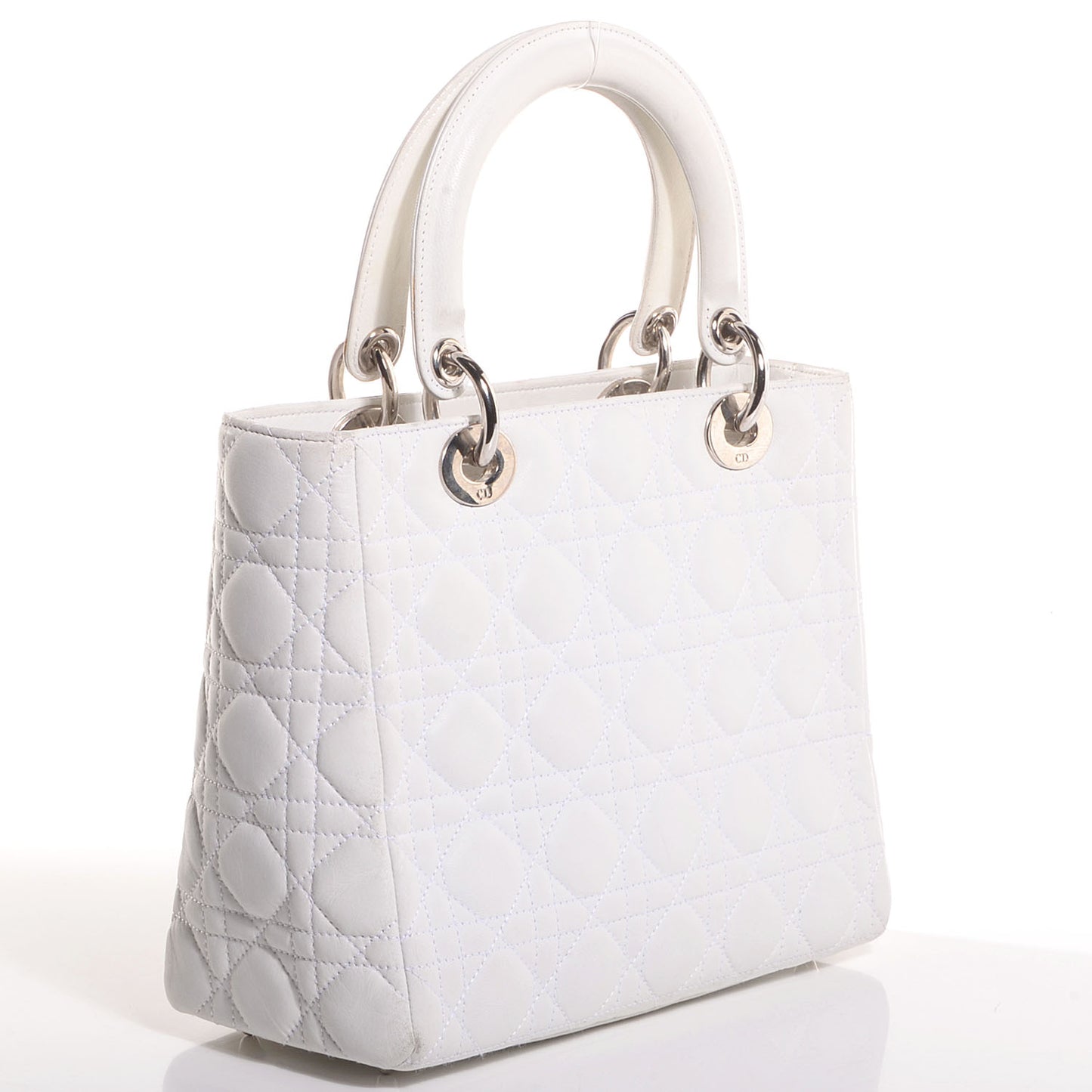 Lambskin Cannage Medium Lady Dior White