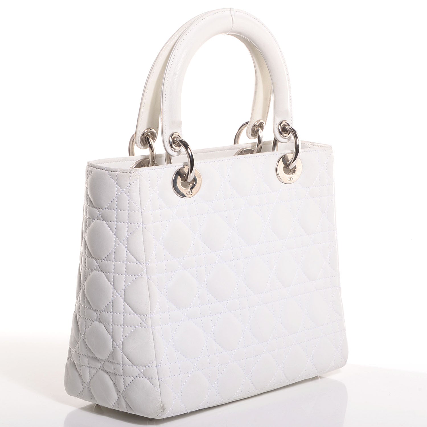 Christian Dior Lambskin Cannage Medium Lady Dior White 3 of 7