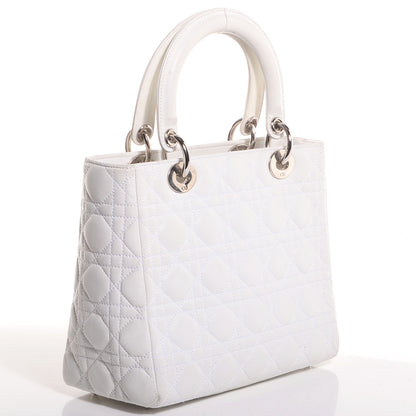 Christian Dior Lambskin Cannage Medium Lady Dior White 3 of 7