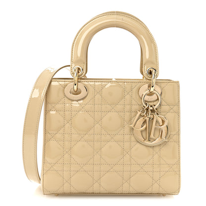 Christian Dior Patent Cannage Small Lady Dior Beige 1 of 10
