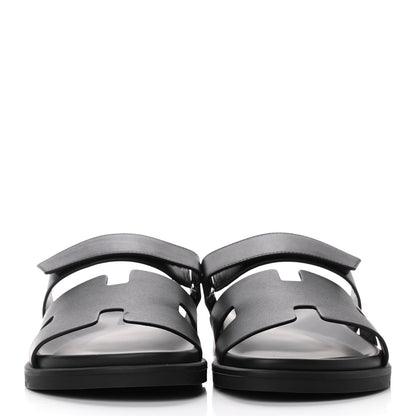 Hermes Calfskin Womens Chypre Sandals 40 Black 2 of 4