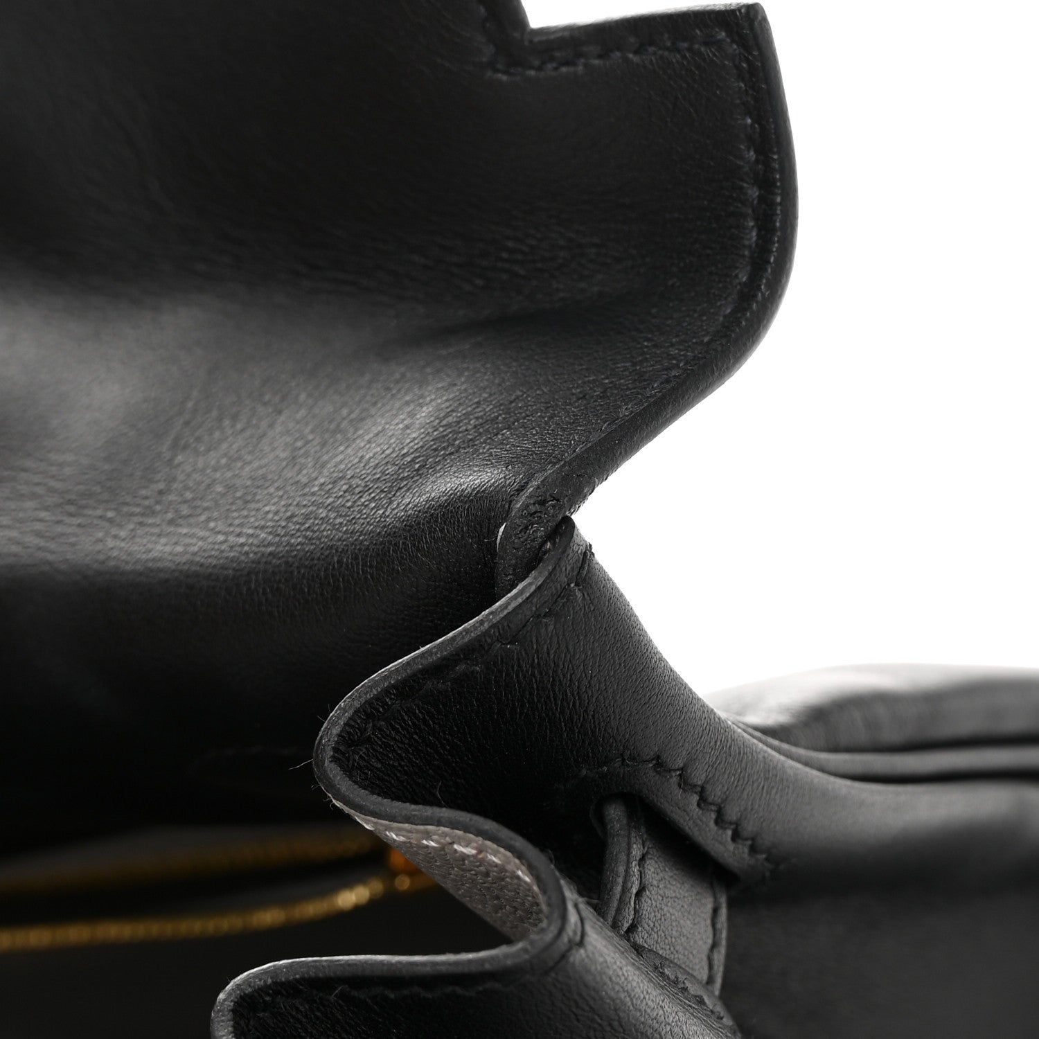 Hermes Swift Horseshoe Kelly Retourne 32 Black Gris Mouette 14 of 16