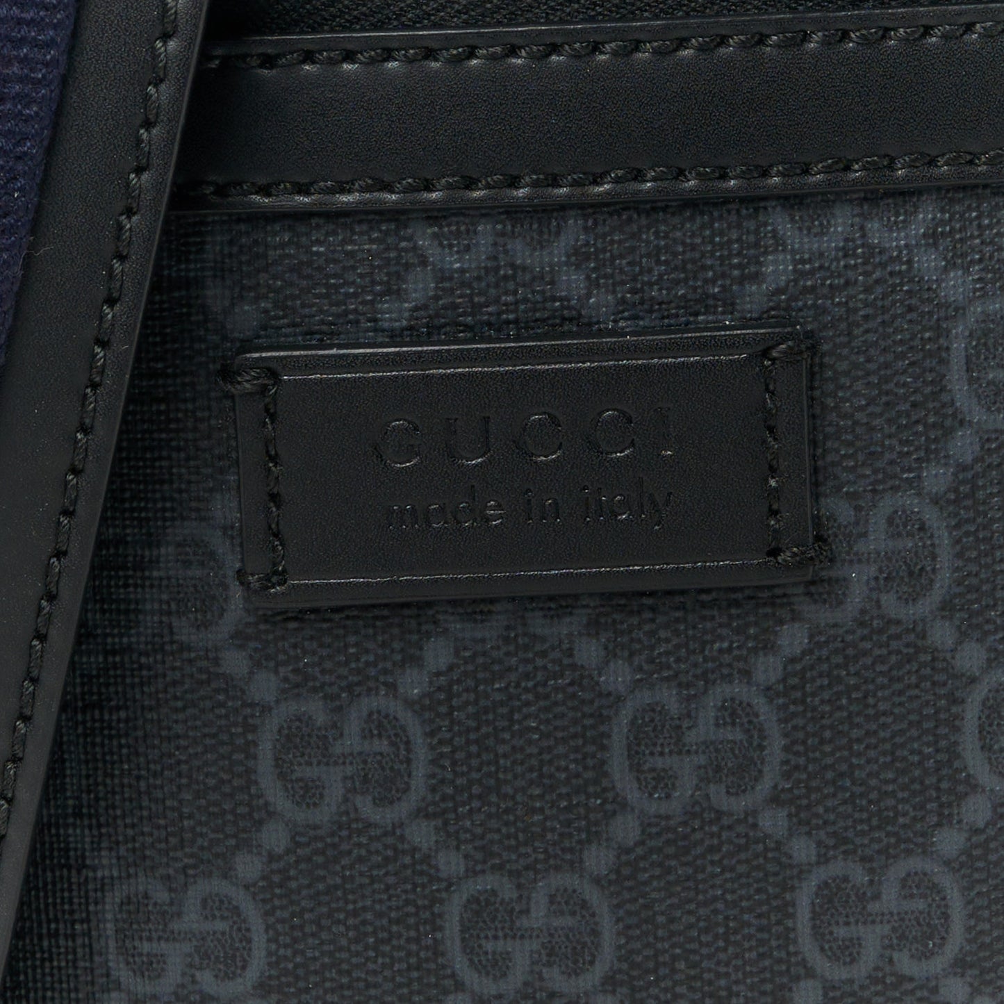 GG Supreme Monogram Appia Calfskin Web Small Camera Messenger Bag Black Grey