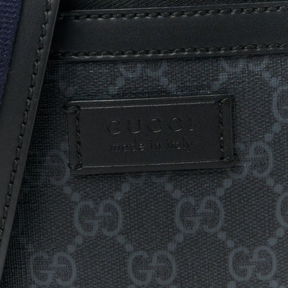 Gucci GG Supreme Monogram Appia Calfskin Web Small Camera Messenger Bag Black Grey 9 of 12