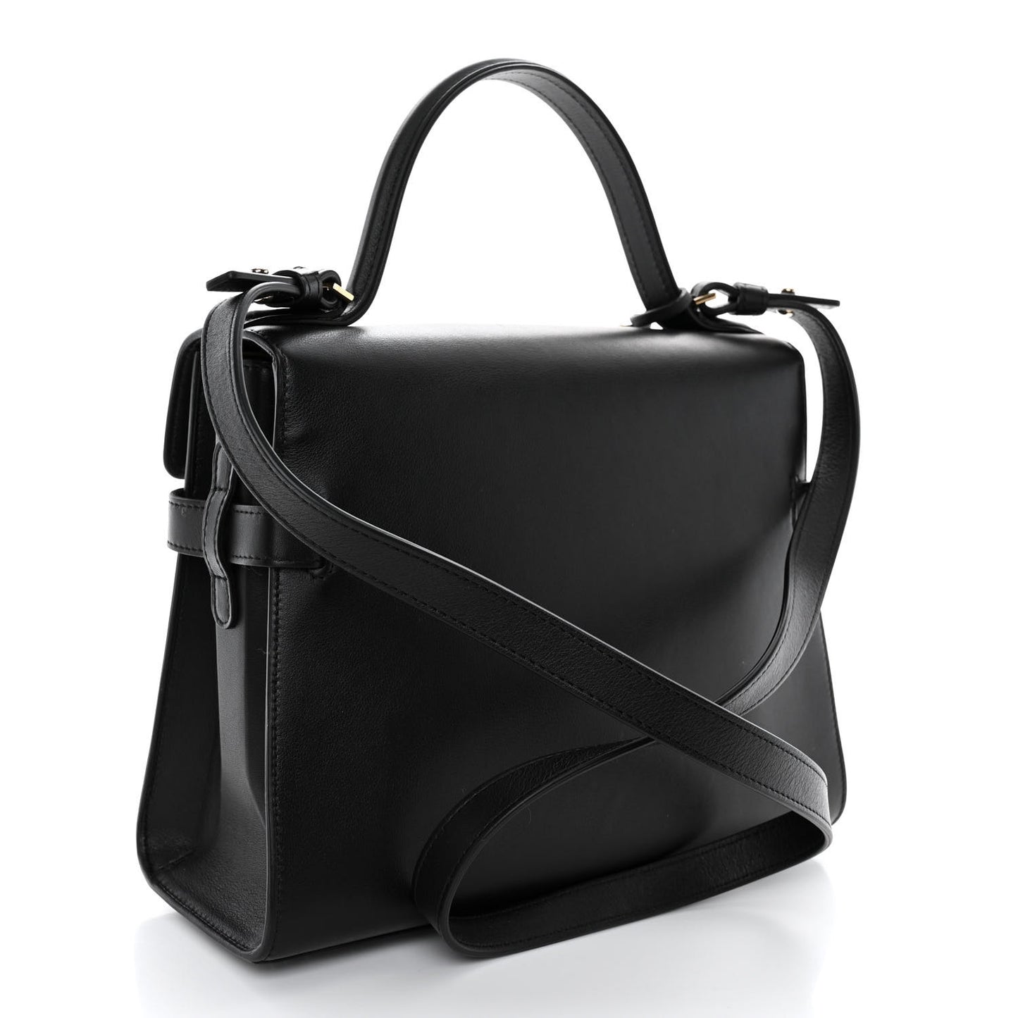 Calfskin MM Tempete Satchel Black